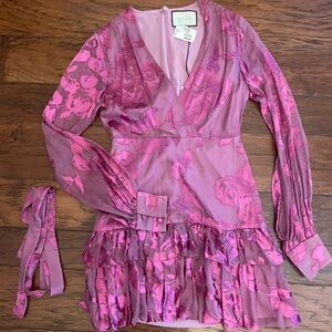 Velvet cut floral dress